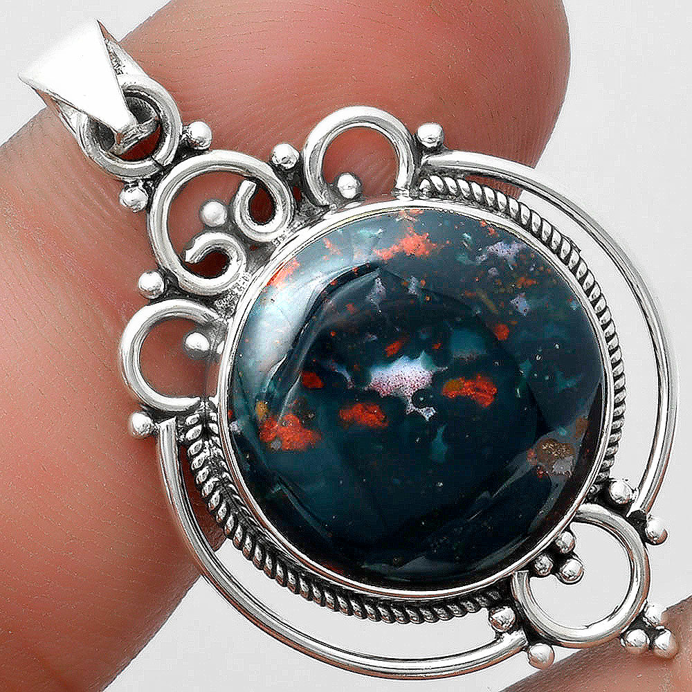Natural Blood Stone - India Pendant P-1569 SDP103312