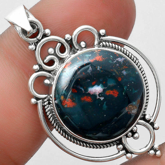 Natural Blood Stone - India Pendant P-1569 SDP103312