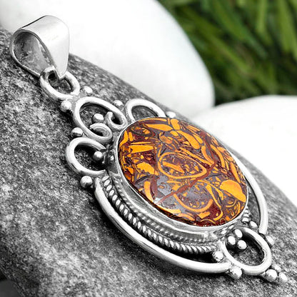 Natural Coquina Fossil Jasper - India Pendant P-1569 SDP103314