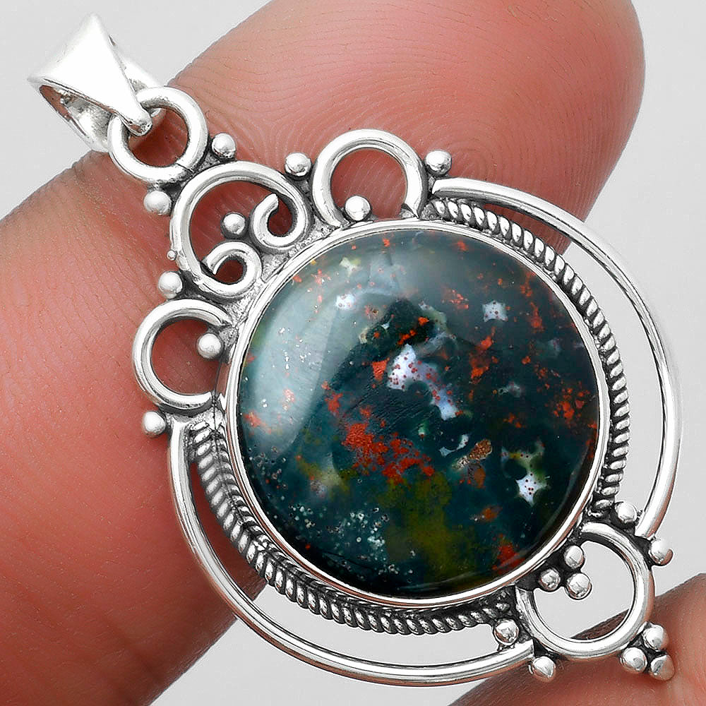 Natural Blood Stone - India Pendant P-1569 SDP103319