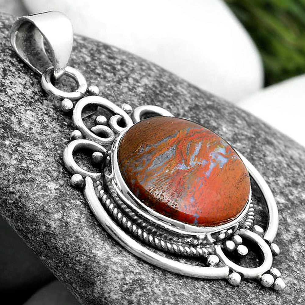 Natural Red Moss Agate Pendant P-1569 SDP103320