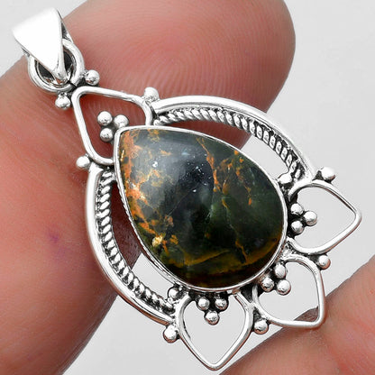 Natural Turkish Rainforest Chrysocolla Pendant P-1444 SDP103371