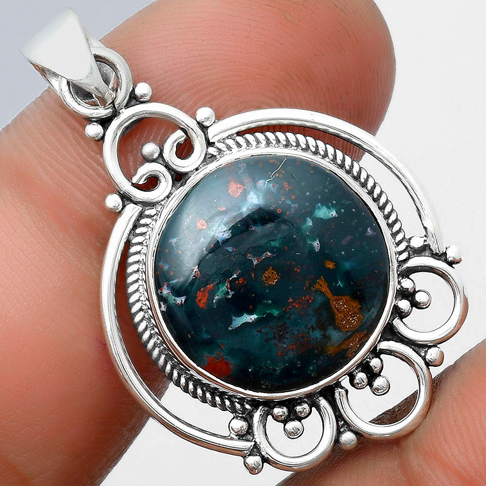 Natural Blood Stone - India Pendant P-1569 SDP103529