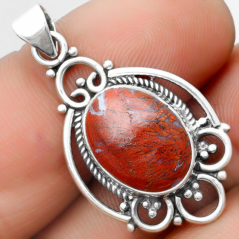Natural Red Moss Agate Pendant P-1569 SDP103540