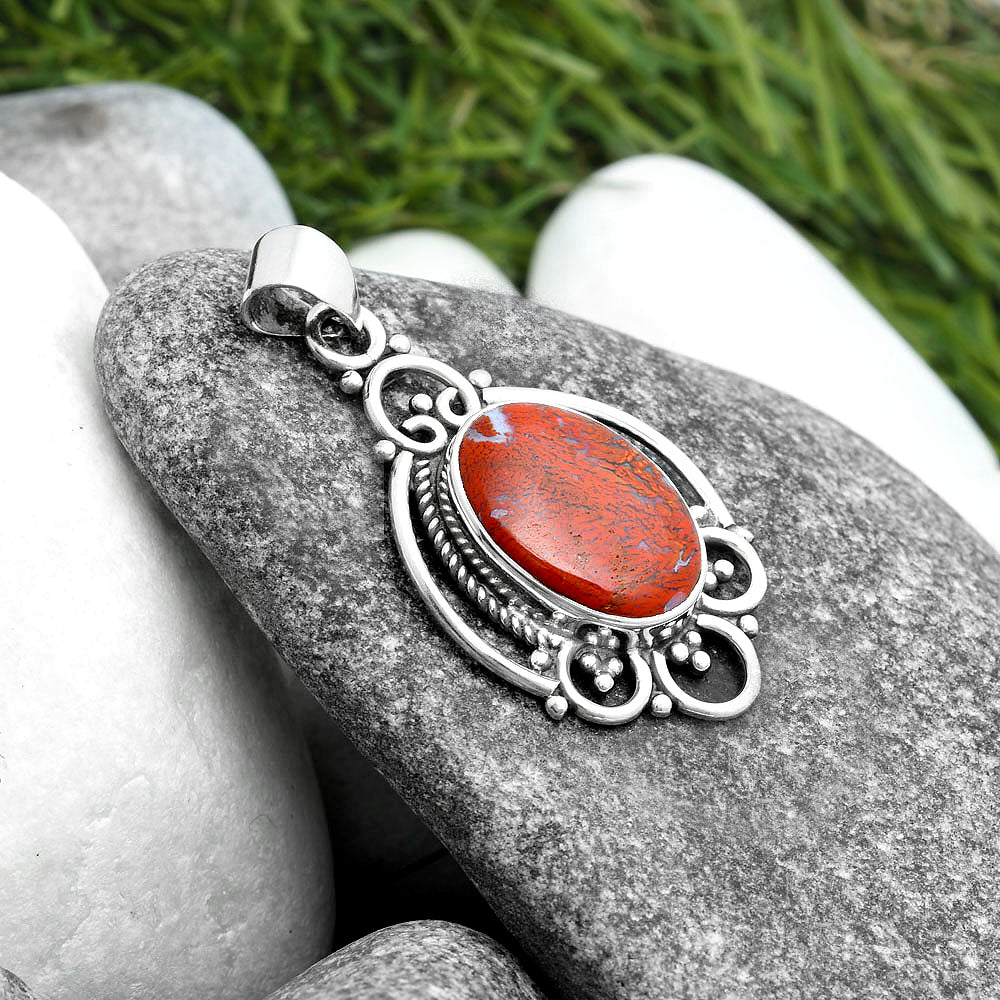 Natural Red Moss Agate Pendant P-1569 SDP103540