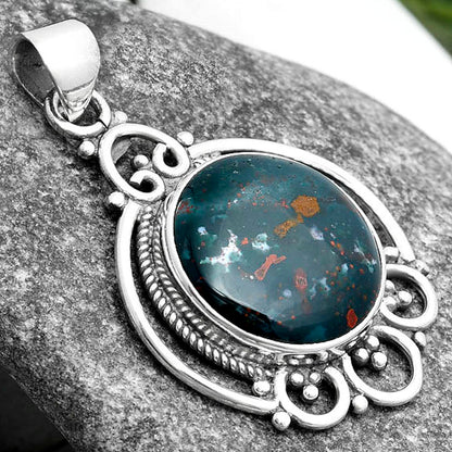 Natural Blood Stone - India Pendant P-1569 SDP103548