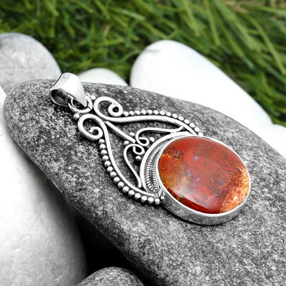 Natural Red Moss Agate Pendant P-1541 SDP103557