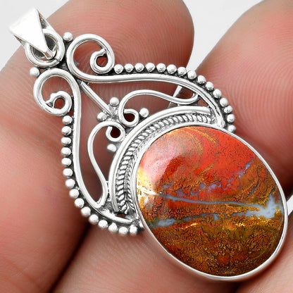Natural Red Moss Agate Pendant P-1541 SDP103574