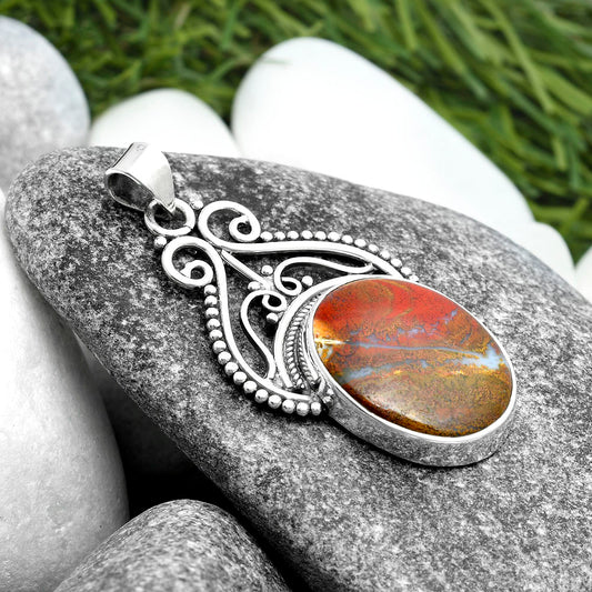 Natural Red Moss Agate Pendant P-1541 SDP103574