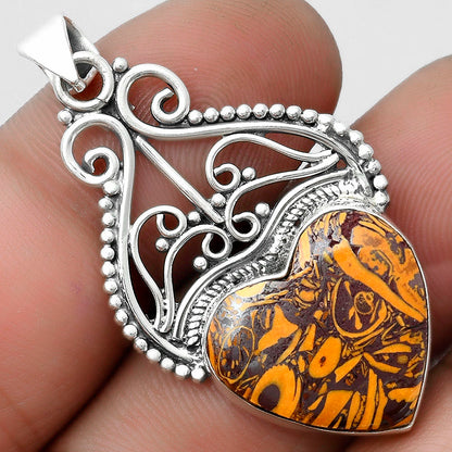 Heart Coquina Fossil Jasper - India Pendant P-1541 SDP103577