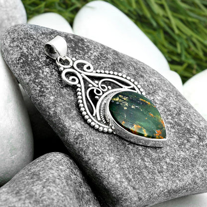 Natural Turkish Rainforest Chrysocolla Pendant P-1541 SDP103580