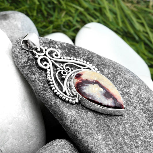 Natural Indian Blanket Jasper Pendant P-1541 SDP103587