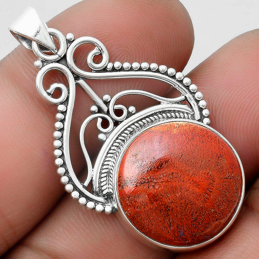Natural Red Moss Agate Pendant P-1541 SDP103592
