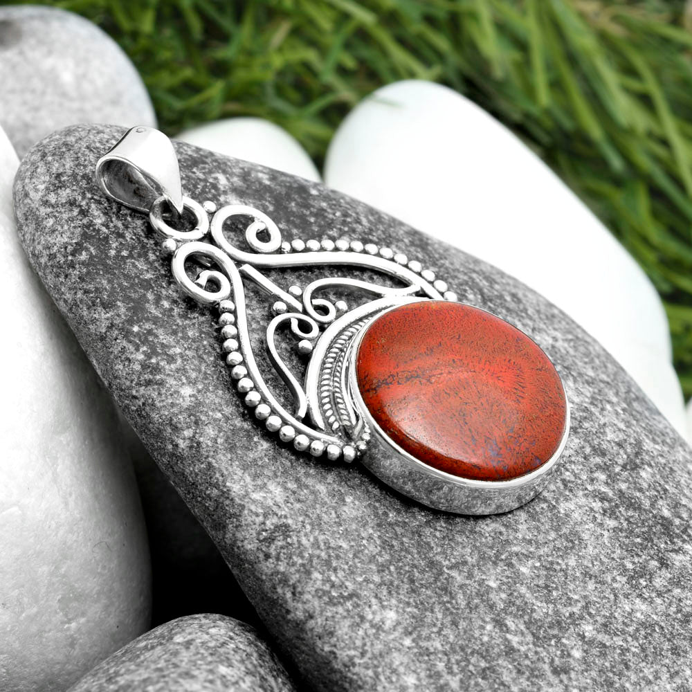 Natural Red Moss Agate Pendant P-1541 SDP103592