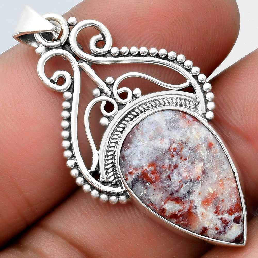 Natural Indian Blanket Jasper Pendant P-1541 SDP103597