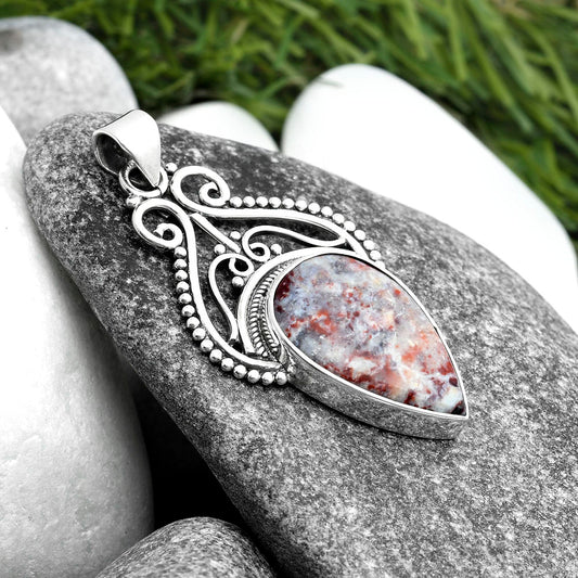 Natural Indian Blanket Jasper Pendant P-1541 SDP103597