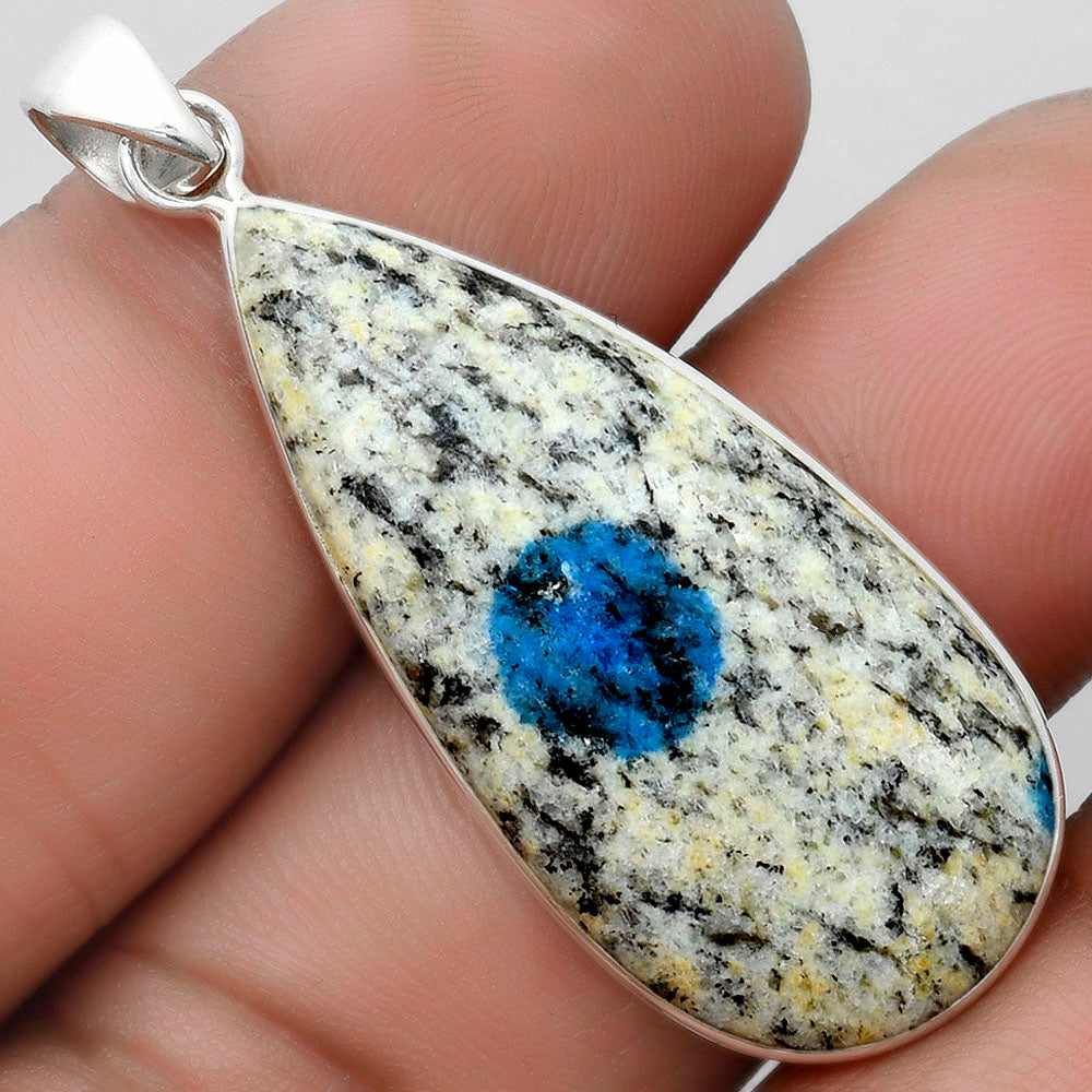 Natural K2 Blue - Azurite In Quartz Pendant P-1001 SDP103875