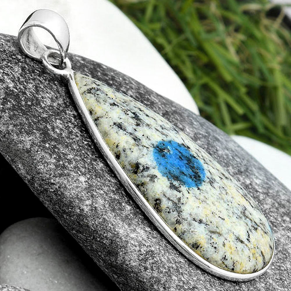 Natural K2 Blue - Azurite In Quartz Pendant P-1001 SDP103875