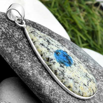 Natural K2 Blue - Azurite In Quartz Pendant P-1001 SDP103875