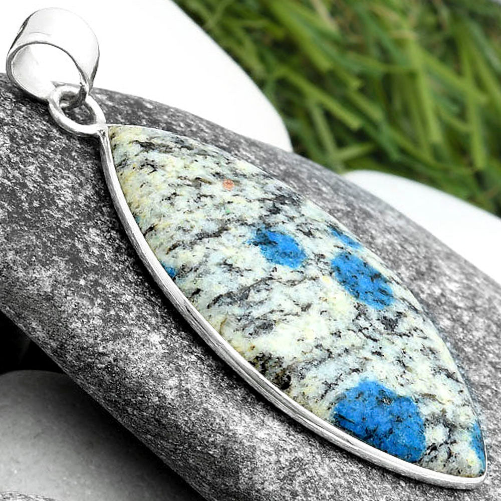Natural K2 Blue - Azurite In Quartz Pendant P-1001 SDP103923
