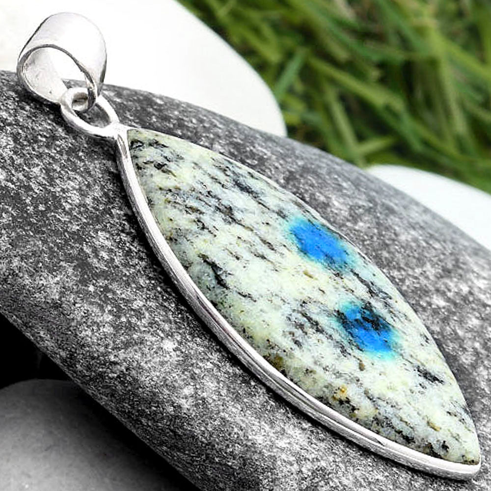 Natural K2 Blue - Azurite In Quartz Pendant P-1001 SDP103930
