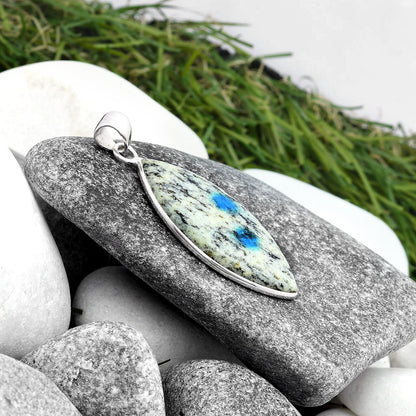 Natural K2 Blue - Azurite In Quartz Pendant P-1001 SDP103930