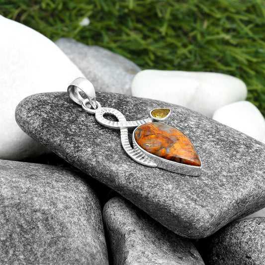 Natural Pietersite Namibia & Citrine Pendant P-1111 SDP104174