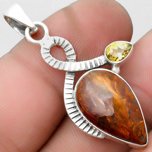 Natural Pietersite Namibia & Citrine Pendant P-1111 SDP104184