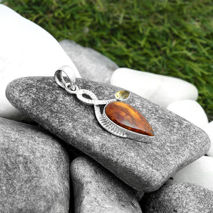 Natural Pietersite Namibia & Citrine Pendant P-1111 SDP104184