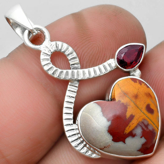 Heart Natural Noreena Jasper & Garnet Pendant P-1111 SDP104200