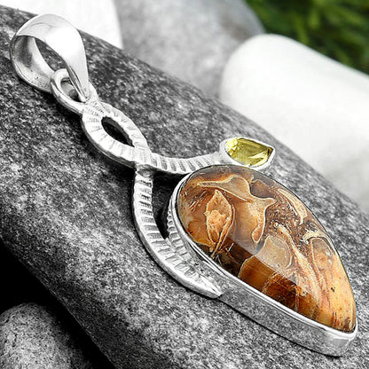 Natural Rock Calcy & Citrine Pendant P-1111 SDP104207