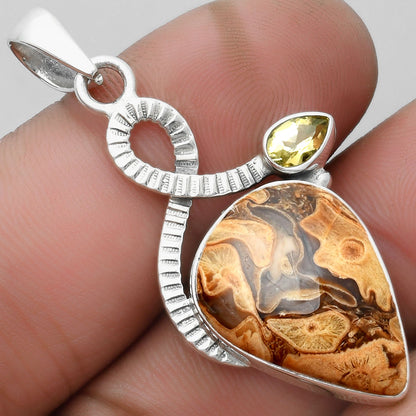 Natural Rock Calcy & Citrine Pendant P-1111 SDP104210