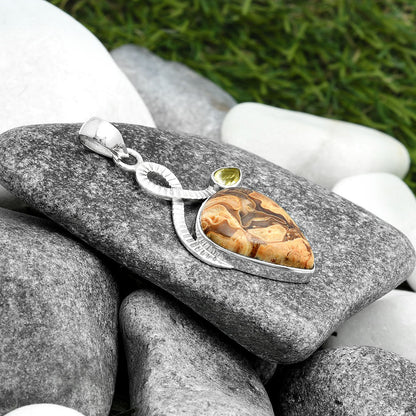 Natural Rock Calcy & Citrine Pendant P-1111 SDP104210