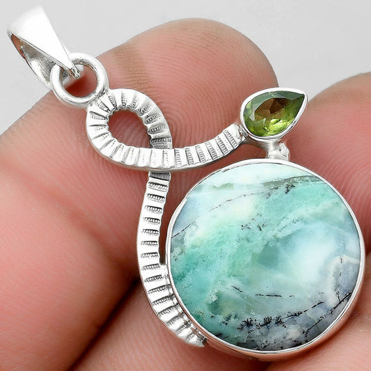 Dendritic Chrysoprase - Africa & Peridot Pendant P-1111 SDP104214