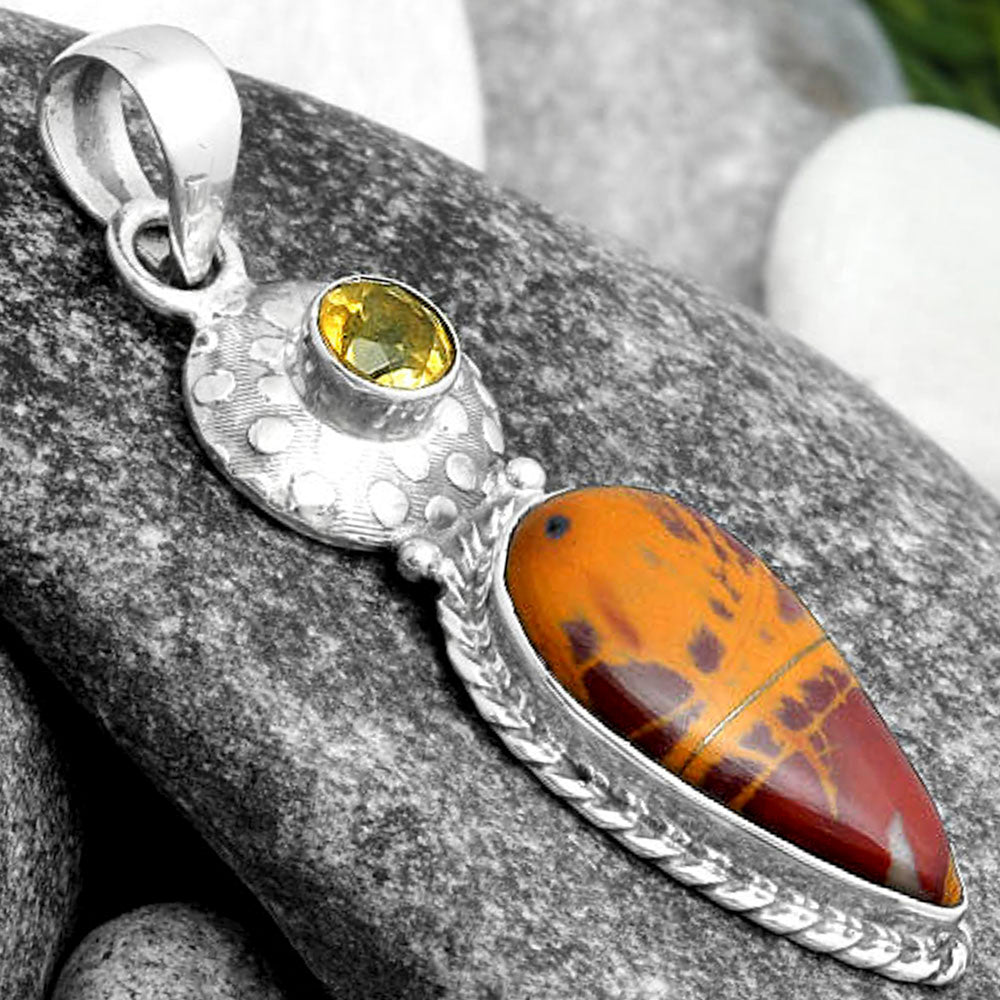Natural Noreena Jasper & Citrine Pendant P-1299 SDP104274