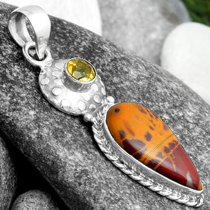 Natural Noreena Jasper & Citrine Pendant P-1299 SDP104274