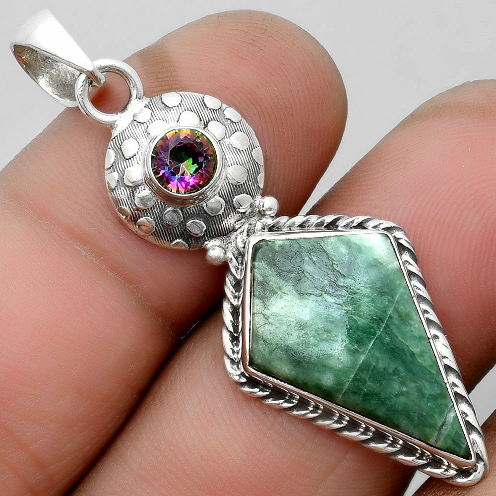 Natural Dioptase & Mystic Topaz Pendant P-1299 SDP104284
