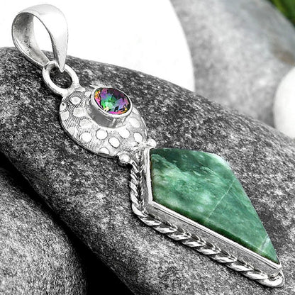 Natural Dioptase & Mystic Topaz Pendant P-1299 SDP104284