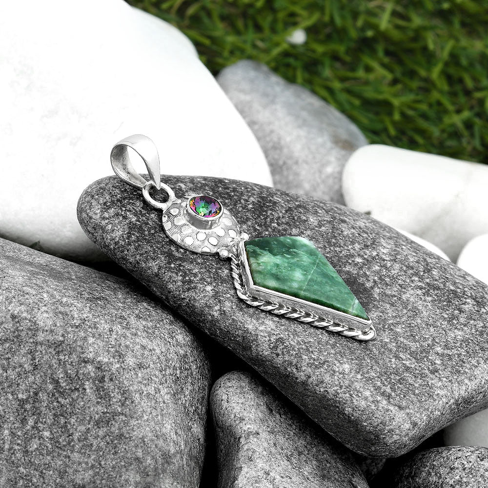 Natural Dioptase & Mystic Topaz Pendant P-1299 SDP104284