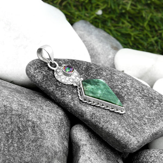 Natural Dioptase & Mystic Topaz Pendant P-1299 SDP104284
