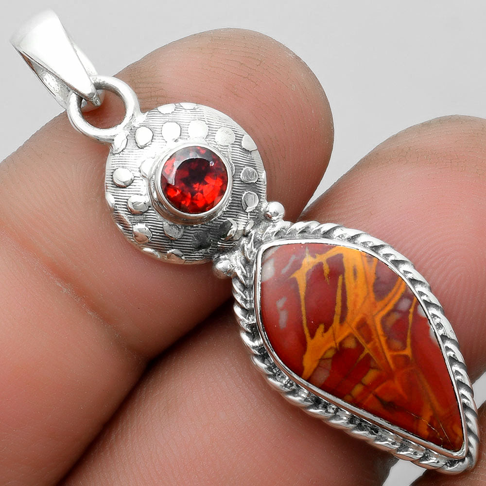 Natural Noreena Jasper & Garnet Pendant P-1299 SDP104291