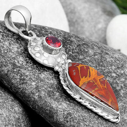 Natural Noreena Jasper & Garnet Pendant P-1299 SDP104291