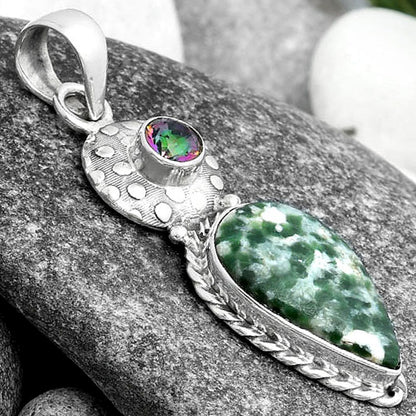 Natural Dioptase & Mystic Topaz Pendant P-1299 SDP104300