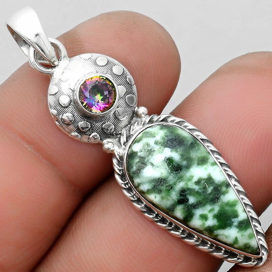 Natural Dioptase & Mystic Topaz Pendant P-1299 SDP104317