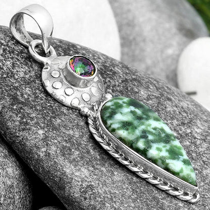 Natural Dioptase & Mystic Topaz Pendant P-1299 SDP104317
