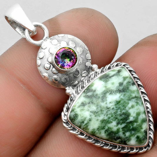 Natural Dioptase & Mystic Topaz Pendant P-1299 SDP104320