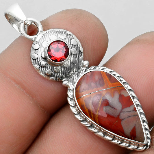 Natural Noreena Jasper & Garnet Pendant P-1299 SDP104321