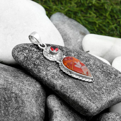 Natural Noreena Jasper & Garnet Pendant P-1299 SDP104321