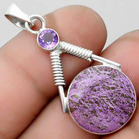 Purpurite - South Africa & Amethyst Pendant P-1600 SDP104328