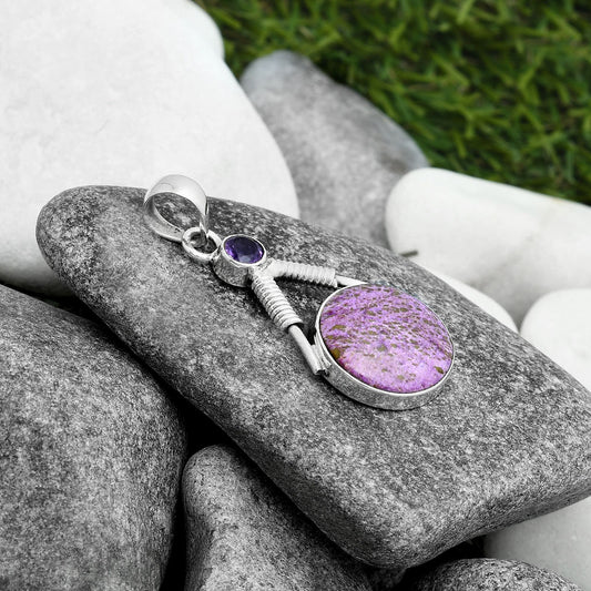 Purpurite - South Africa & Amethyst Pendant P-1600 SDP104328